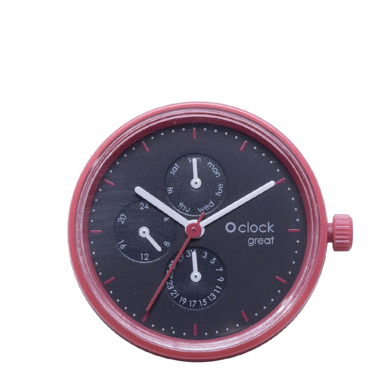 Mechanizm zegarka O clock great Date Seconds Rosso