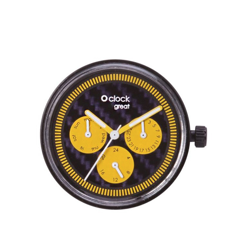 Mechanizm zegarka O clock great Day time carbon Giallo
