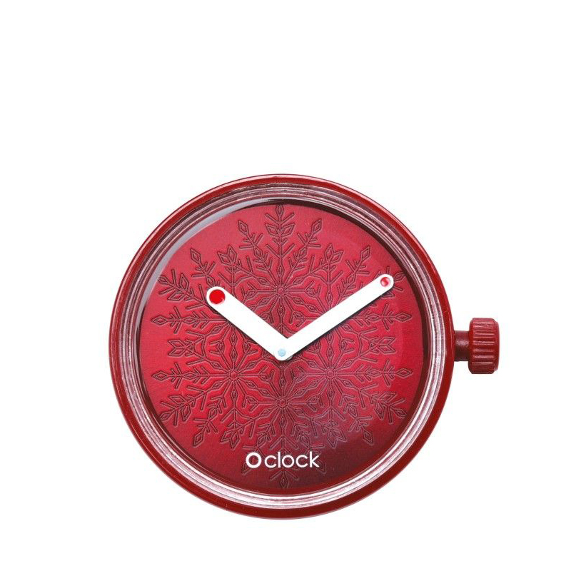 Mechanizm zegarka O clock Snow flakes Rosso