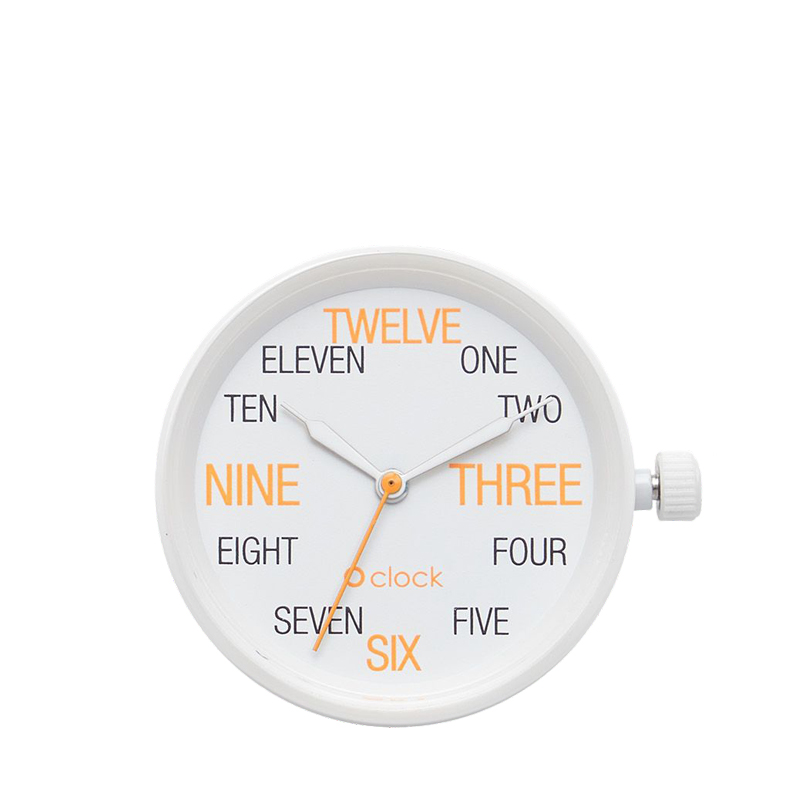 Mechanizm zegarka O clock Words numbers Bianco