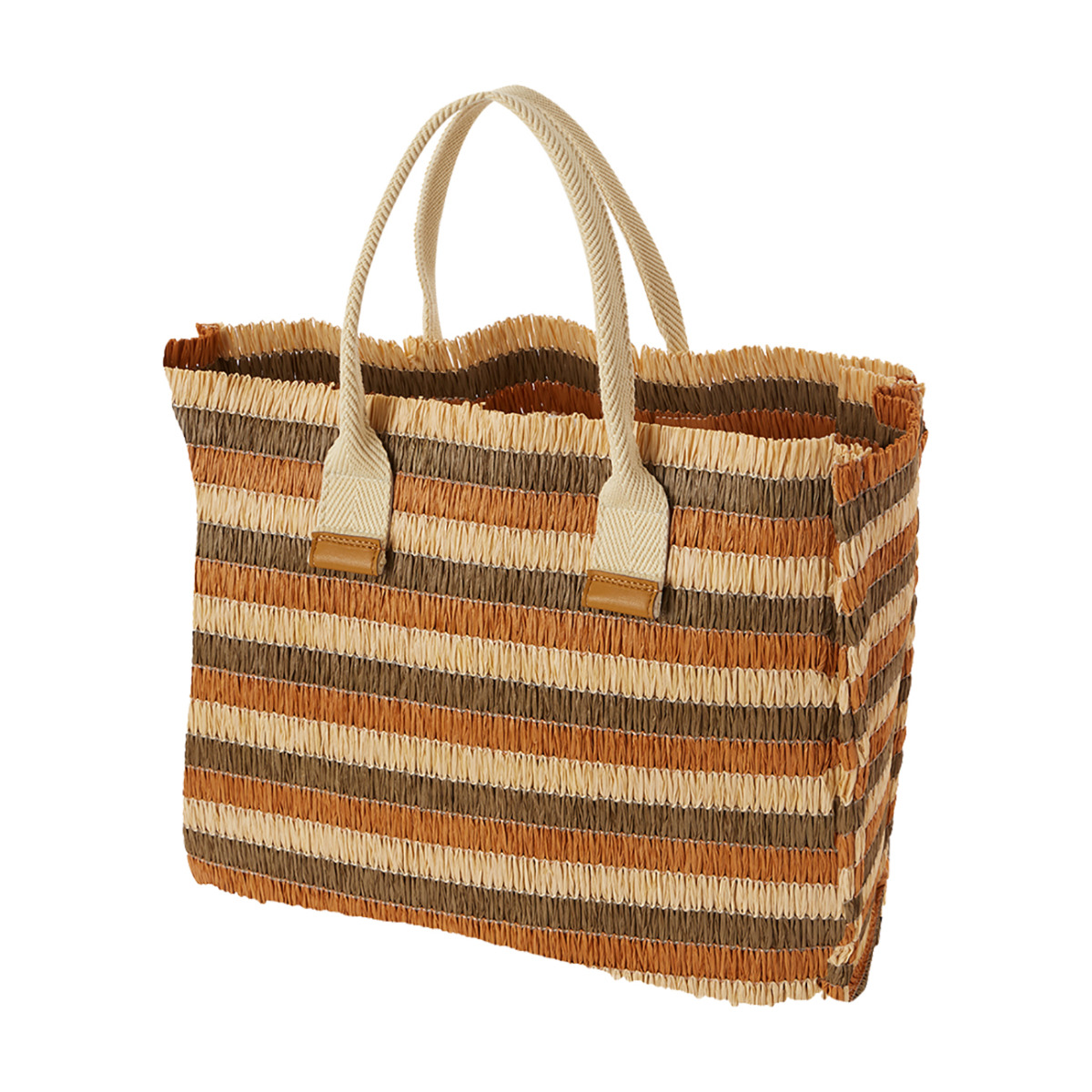 Torebka O bag cabas mini Tessuto rafia Biscotto