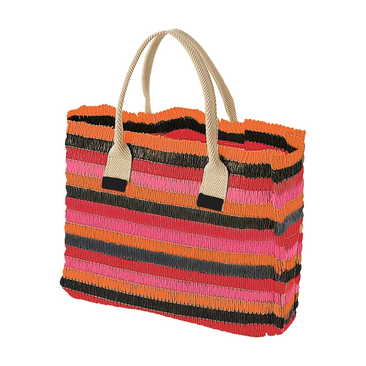 Torebka O bag cabas mini Tessuto rafia Granatina