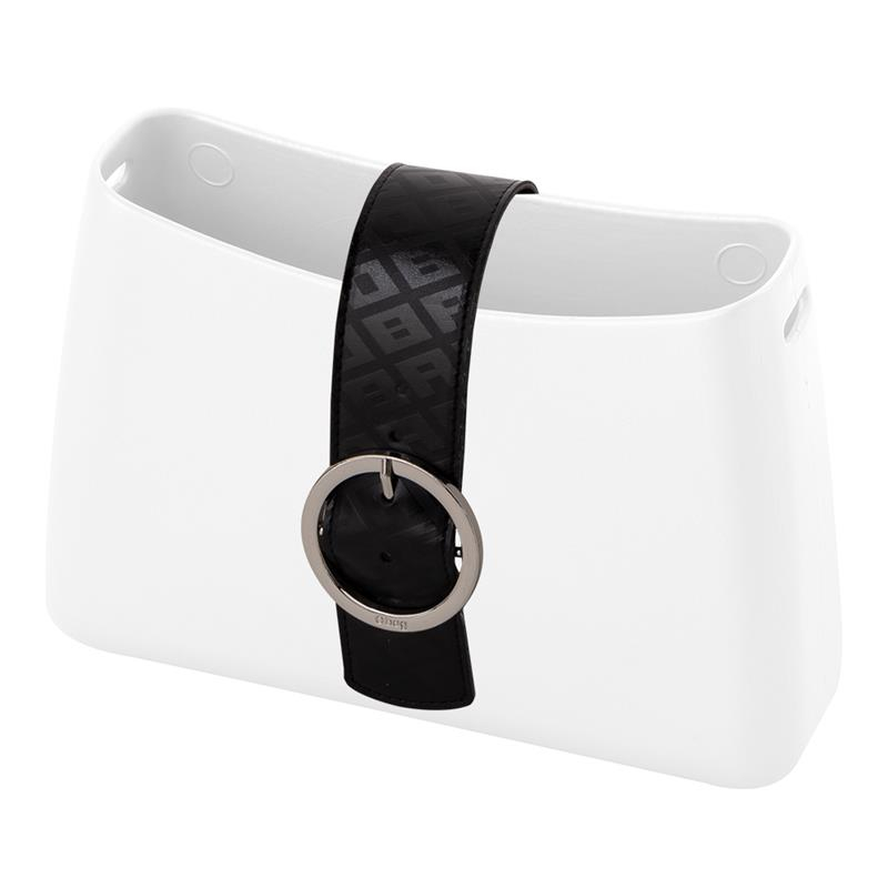 Chiusura O bag glam Simil pelle stampa logo allover Nero su nero