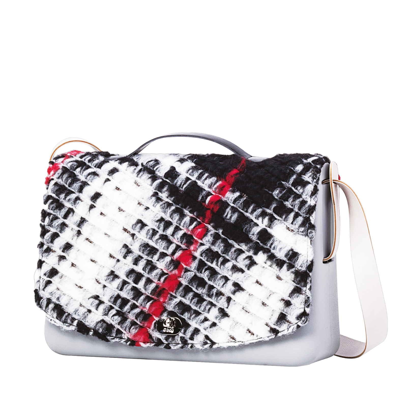 Klapka O bag folder mini Maxi check Bianco nero