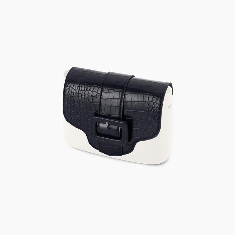 Klapka O bag pocket ecopelle Stampa cocco Blu navy