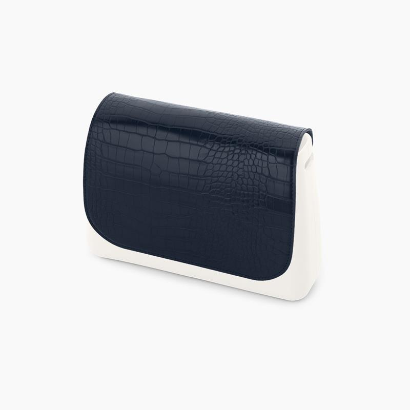 Klapka O bag glam Ecopelle stampa cocco Blu navy