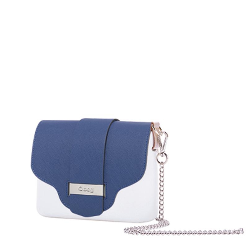 Klapka O bag pocket Forata a fascia saffiano ecopelle Cobalto