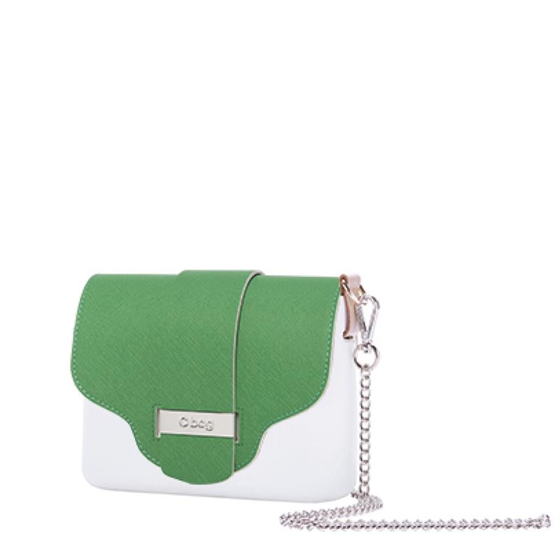 Klapka O bag pocket Forata a fascia saffiano ecopelle Verde inglese