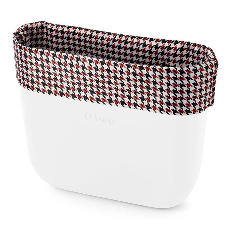 Opaska O bag standard Pied de poule tricolor Bianco rosso nero