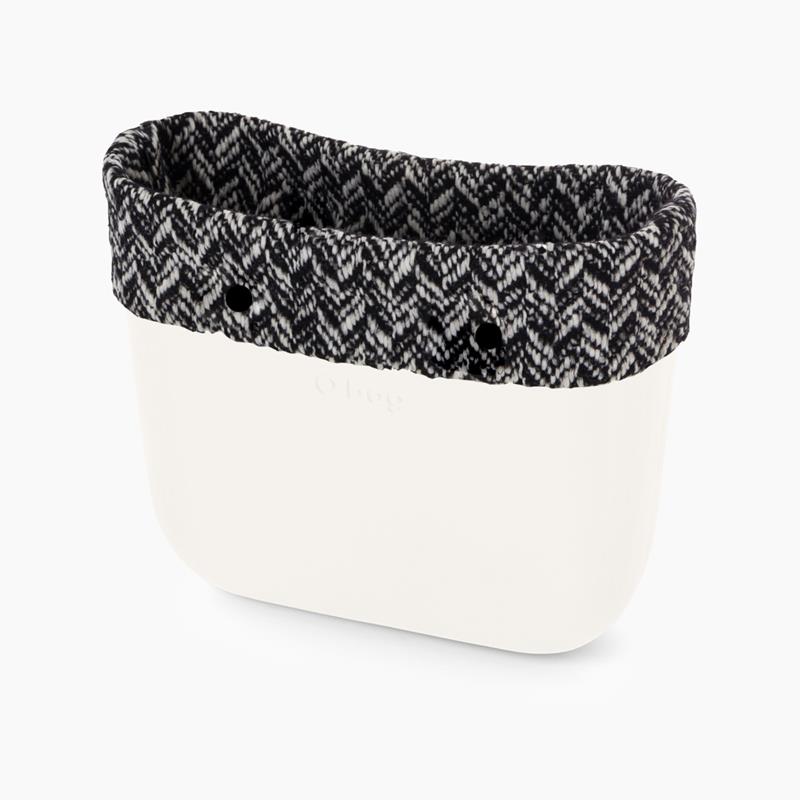 Opaska O bag standard Tessuto chevron Bianco nero