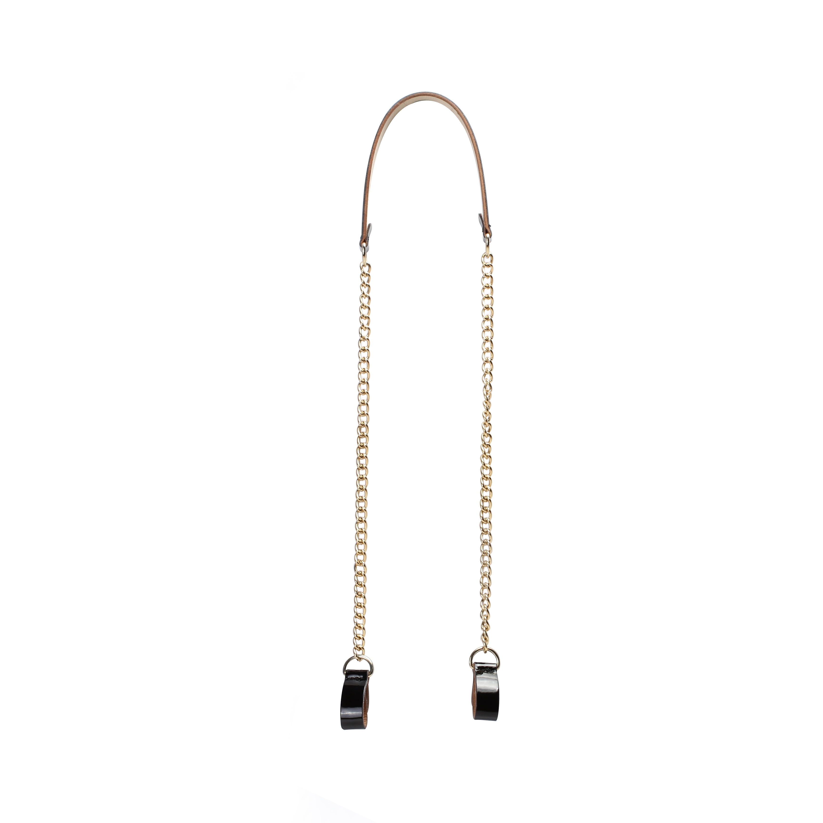 Pasek naramienny Catena eco skóra Nero vernice oro