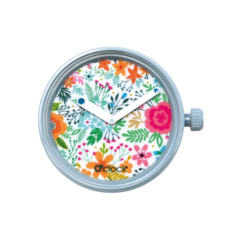 Mechanizm zegarka O clock Urban decor flowers Azzurro