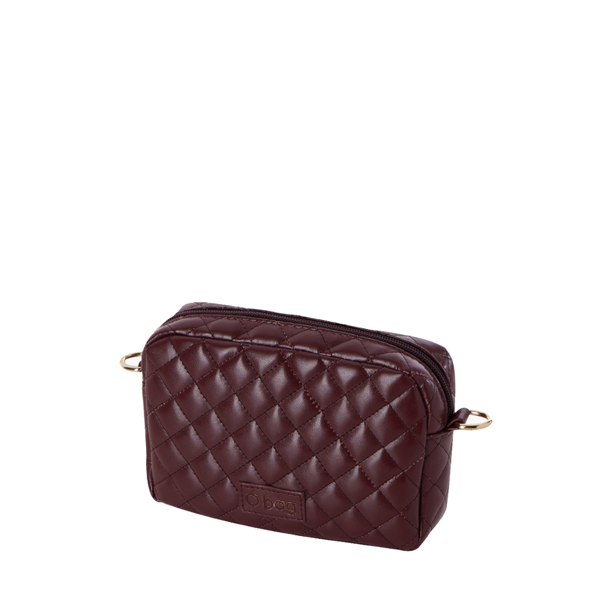 Organizer O bag pocket Effetto nappa matelasse Bordeaux oro