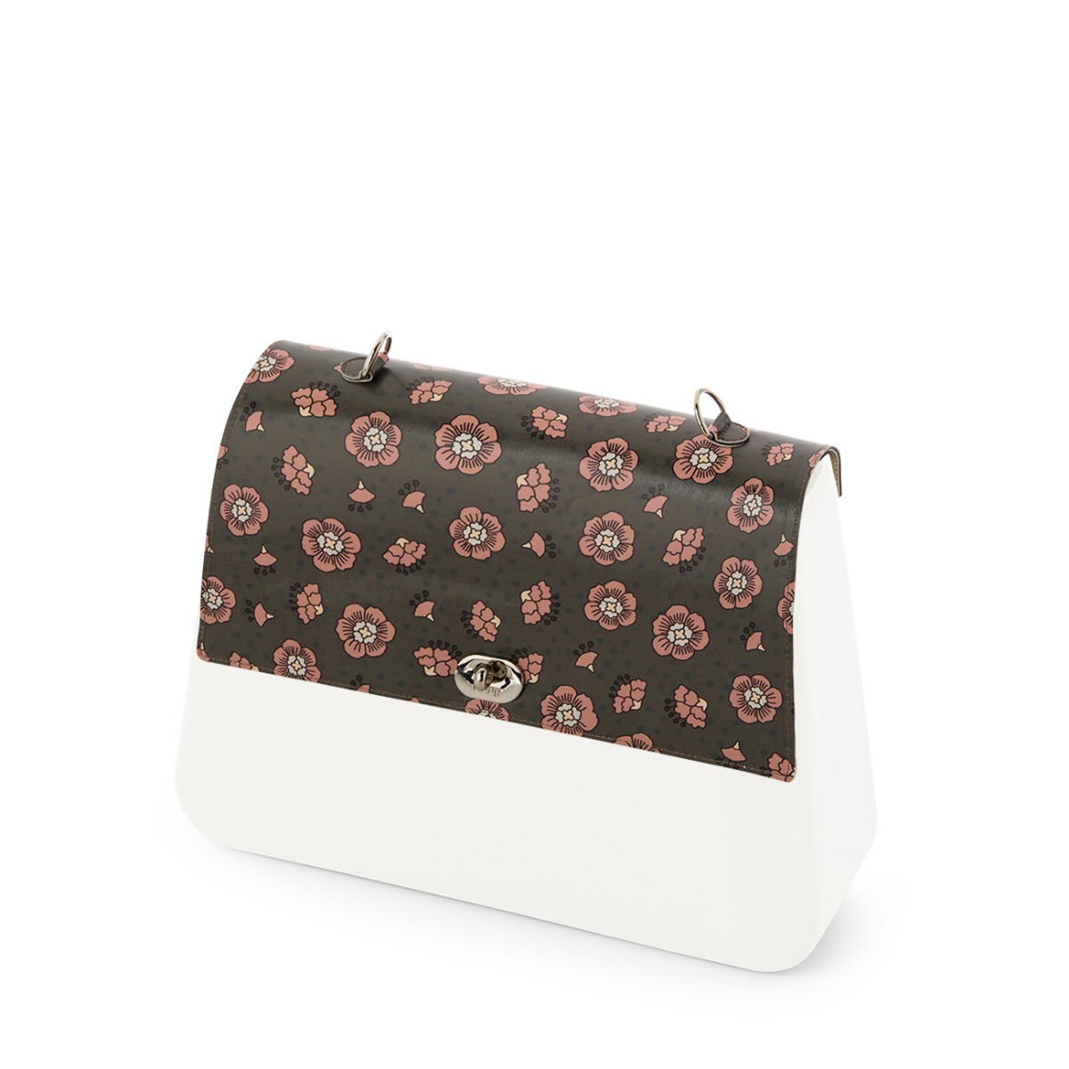 Klapka O bag queen Ecopelle stampa dianthus Military