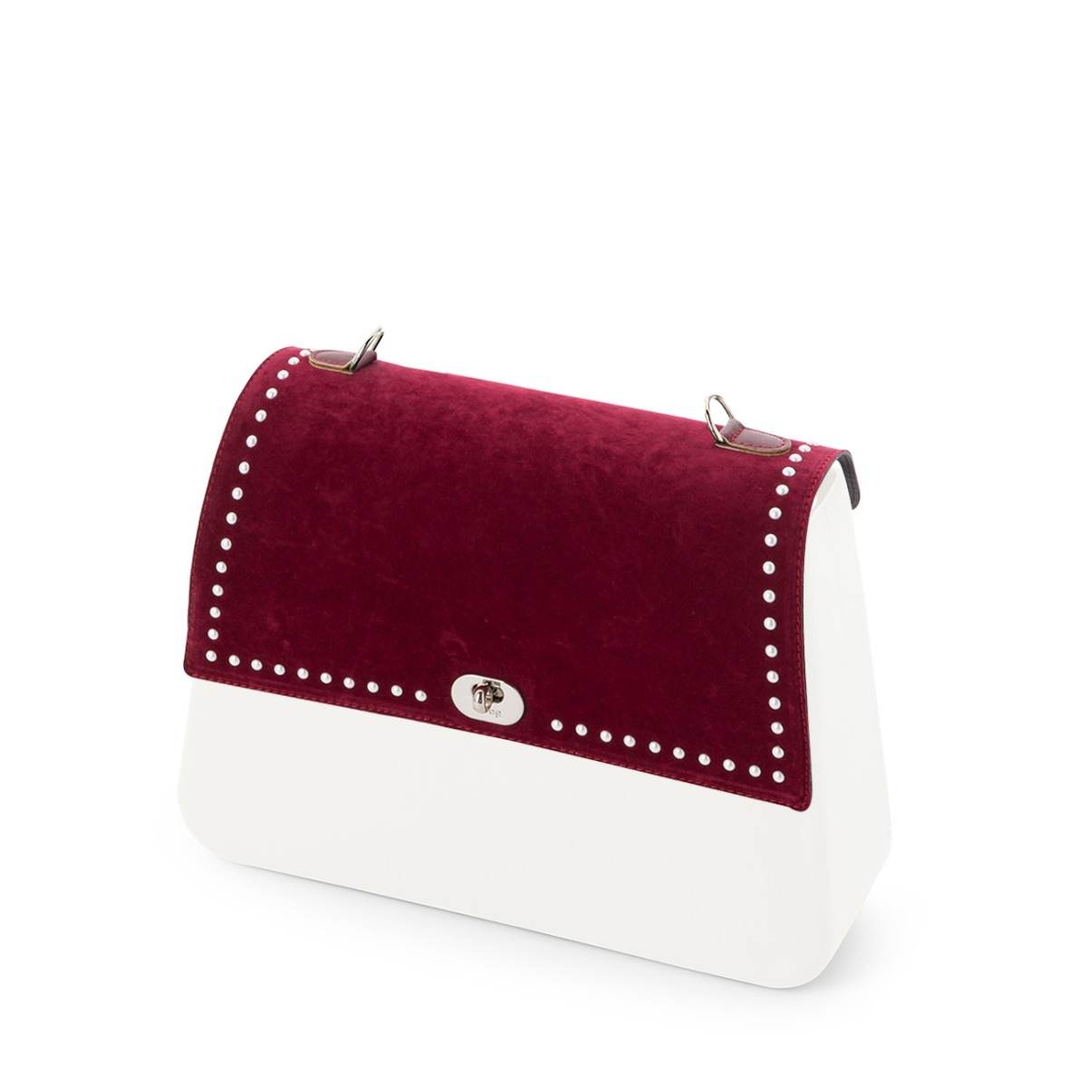 Klapka O bag queen Velluto perle Bordeaux
