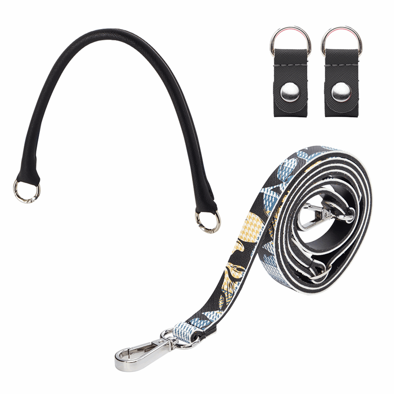 Uchwyt Manichetto tubolare i pasek naramienny stampa check floral Nero