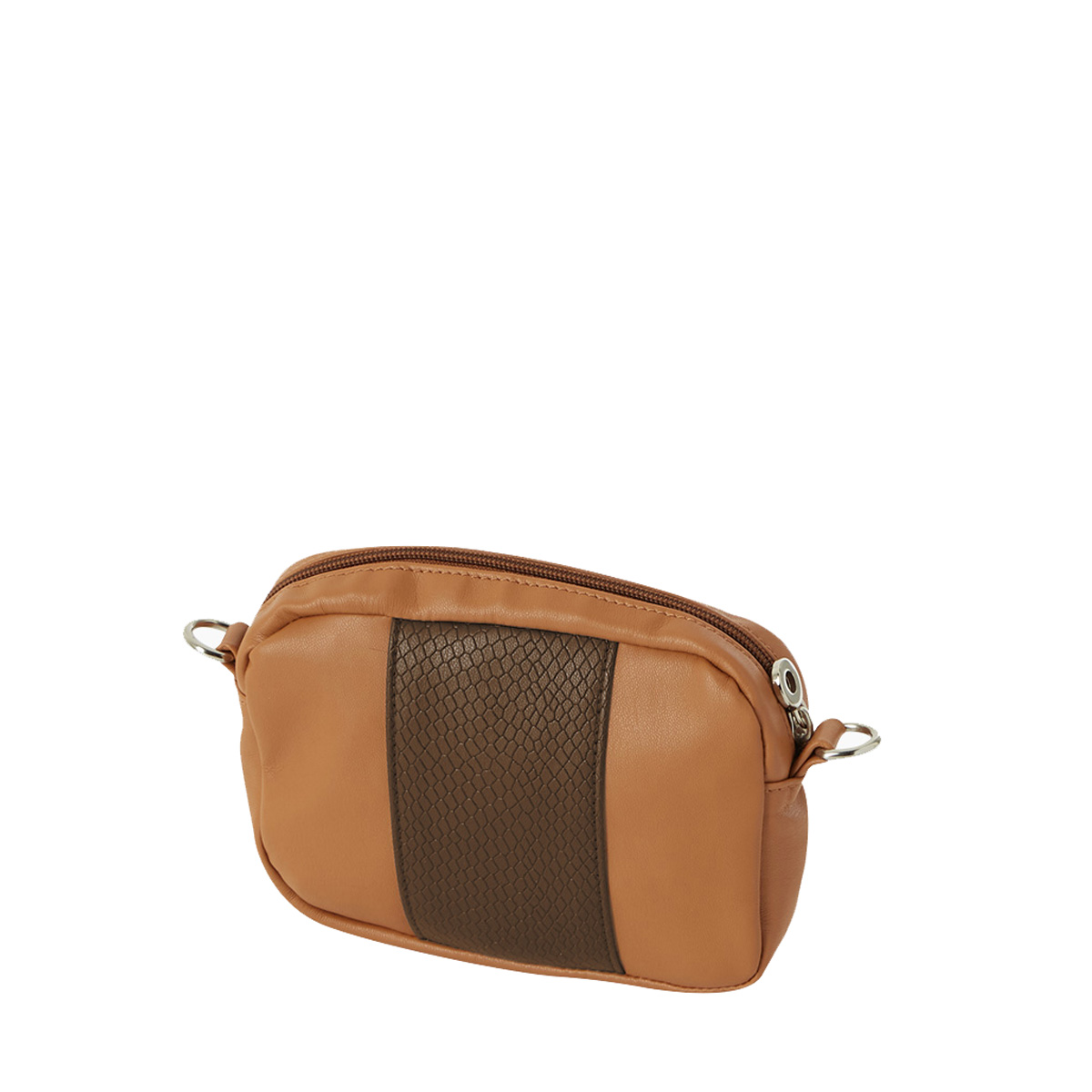 Organizer O bag pocket Simil pelle nappa fascia stampa snake Biscotto testa di moro